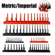 3/6Pcs Kunststoff Hülse Halter Metrische Imperial Buchse Tablett Buchse Organizer Hause Werkzeug Rack Fach Für 1/2 zoll 3/8 Zoll 1/4 Zoll Buchse