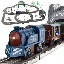 95PCS Magnetic Train Toys Set for Kids, Battery Operated Vintage Locomotive Toy with Tracks, Christmas Gift for Boys Ages 3-5