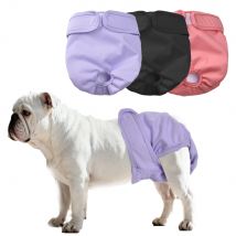3Pcs Washable Female Dog Diapers Waterproof Puppy Nappies Reusable Pet Menstrual Period Panties For Small Medium Dogs Bulldog