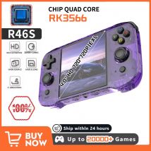 R46S Retro Handheld Game Console Linux System 128G 4.0inch IPS Screen Two-player Online Game 64GB Console Retro Game R36S