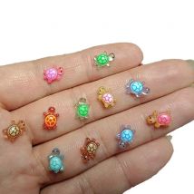 100 pezzi mini tartarughe in resina bagliore notturno figurine di tartarughe realistiche piccole animali figure per decorazioni da giardino fatato fai da te