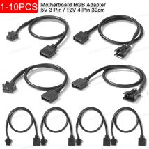 30cm 5V 3 Pin / 12V 4 Pin scheda madre adattatore RGB cavo di conversione cavo convertitore per PC Computer LED striscia luminosa linea filo SM