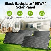 Panel słoneczny RVPOZWER 12V 400W/200W/100W, sztywny, monokrystaliczny krzem, wodoodporny, 18BB, ogniwa słoneczne typu N, do kempingu/domu/kampera