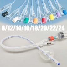 10Pc Disposable Medical 2 Way Silicone Urinary Catheter for 8/12/14/16/18/20/22/24 Fr Balloon Catheter Kit