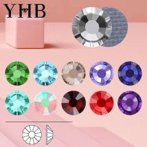 YHB 128-153 HF Hohe Qualität 12cut Top Hotfix Flatback Mit Kleber Strasssteinen Für Taschen Schuhe Kleidungsstück Telefon DIY Nail art