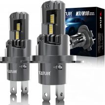 2x H4 Lampadina per fari a LED Mini Wireless 100W 20000LM 6000K per fari per auto Lampade a diodi automatici H4 Turbo Led 12V Fascio alto e basso