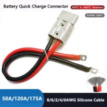 50A/120A/175A 600V Power Plug with 8/6/4/2/0awg Silicone Cable for Electric Car Battery Charging Plug High Current Connector Kit