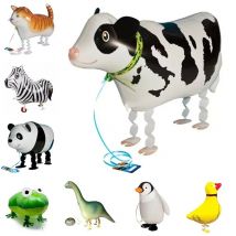 Gehen Tiere Folienballon Haustier Gehen Katze Kuh Frosch Heliumballons Babyparty Party Geburtstag Hochzeit Dekorationen Kinderspielzeug