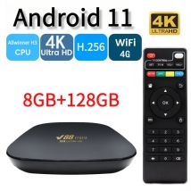 Dispositivo de TV inteligente V88Mini, decodificador con Android 11 2023, Allwinner H3, cuatro núcleos, Cortex-A53, WiFi 4G, 4K, HD, 3D, HDR10 H. 265, 8GB, 128GB, Iptv