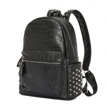 One mouler Modedesign Unisex Rucksack große Kapazität Daypack Alligator Laptop tasche Qualität Pu Leder Reise rucksäcke schwarz
