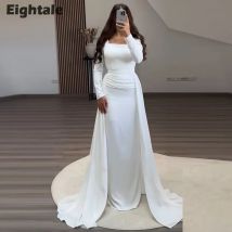Eightale Saudi Evening Dress Long Sleeves Mermaid Wedding Party Prom Gown Customized Strecthy Ballkleider