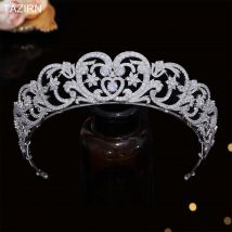 Europäischen Diana Prinzessin Kronen Hochzeit Tiaras Zirkonia Geburtstag Party Headwear 3A Braut