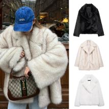 Neue Street Style Lange Plüsch Mantel Frauen Mit Dicke Warme Kalte Herbst Winter Faux Pelzmantel Hochwertige Flauschigen Gefärbt Fuchs pelz Jacke