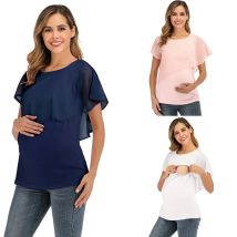 Neue Sommer Frauen Schwangere Pflege T-Shirts frauen Wrap Tops Ärmellose Doppel Schicht Bluse Tees Kleidung