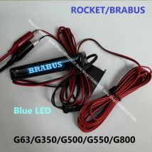 8 cm Auto Blau LED Kühlergrill Modifiziertes Emblem Abzeichen für BRABUS ROCKET G63 G350 G500 G550 G800 W464 Modifiziertes Abzeichenzubehör
