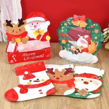 5/10 stücke Weihnachten Geschenk Tasche Für Süßigkeiten Schokolade Cookie Nougat Keks Verpackung Tasche 2024 Navidad Natal Noel Weihnachten Süßigkeiten Cookie taschen