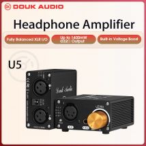Douk Audio Mini Voll Ausgewogene Kopfhörer Verstärker Stereo Audio Kopfhörer Amp für XLR/4,4mm Headsets mit Volumen Control