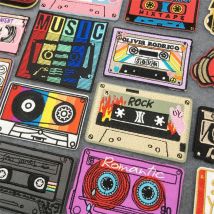 Muzyka rockowa haftowane naszywki na naklejki na ubrania DIY prasowanie aplikacje naszywki na odzież kurtka dżinsy zestaw słuchawkowy gitara pasek