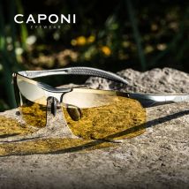 CAPONI Photochrome Sonnenbrille Männer Original Design Sport Gelb Sonnenbrille Mode Fahren Nachtsicht Brillen UV400 BSYS3218