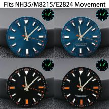 Größe: 28,5 mm, blau-grün beleuchtete Zifferblattzeiger, passend für NH35/M8215/E2824, Uhrwerk-Zubehör, Uhrenteile