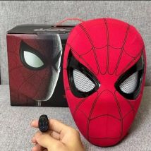Maska Marvel Miles Spiderman Nakrycie Głowy Maskara Cosplay Elektroniczna Maska z Ruchomymi Oczami Zdalne Sterowanie Zabawka Dla Dorosłych Prezent Skala 1:1