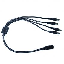DC-Strom-Y-Splitter-Adapter, 5,5 mm x 2,1 mm, 1 Buchse auf 2/4 Stecker, Drahtstecker für Sicherheits-CCTV-Kamera-Router, LED-Modem
