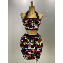 Frauen 2025, neues sexy rückenfreies Neckholder-Jacquard-Zweiteiler-Minirock-Verband-Set, Promi-Designer-Abendparty-Set für Damen
