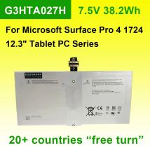 Per Microsoft Surface Pro 4 1724 12.3 "Tablet PC Serie DYNR01 G3HTA027H Batteria del computer portatile 7.5V 38.2Wh 5087mAh Ricaricabile