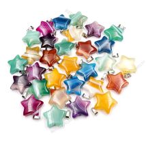 20 Stücke Natürliche Achat Stern Herz Streifen Charms 25mm Anhänger Reiki Healing Kristall Energie Schmuck Machen DIY Handwerk Großhandel geschenk