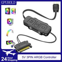 GPUHOLD Interfaccia SATA 5V 3PIN ARGB Controller Cavo di prolunga Adattatore controller luce per ventola PC Ventola di raffreddamento CPU Striscia luminosa