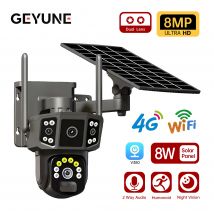 Solarkamera, 4G-SIM-Karte, WiFi, drahtloses Netzwerk, 360 IP, 8 MP, 4K HD, CCTV-Akku, Dual-Objektiv, für den Außenbereich, Smart Home, Sicherheitsüberwachung