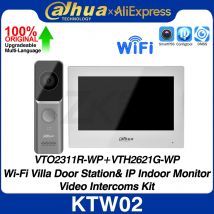 Dahua-Kit de intercomunicador de vídeo IP con WiFi, Original, KTW02, incluye estación de Puerta de Villa, VTO2311R-WP y Monitor interior, VTH2621G-WP