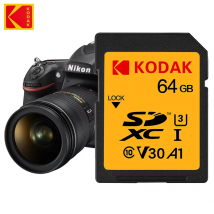 Scheda SD KODAK per fotocamera Scheda di memoria C10 ad alta velocità da 100 MB/s 32 GB 64 GB 128 GB 256 GB SDXC A1 U3 V30 UHS-I scard per 4K HD SLR DV