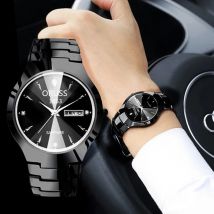 ORUSS Heiße Marke herren Uhr Hohe Qualität Edelstahl 30M Wasserdicht Leucht Zeiger Woche Kalender Mann Original Quarzuhr