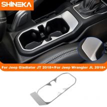 SHINEKA Auto-Getränkehalter vorne, Dekoration, Abdeckung, Zieraufkleber für Jeep Wrangler JL Gladiator JT ab 2018, Innenzubehör