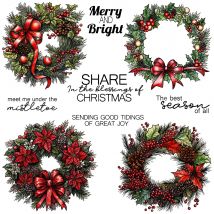 Mangocraft Merry Christmas Wreath Leaves Cutting Dies Clear Stamp  DIY Scrapbooking Metal Dies Silicone Stamp For Cards Decor