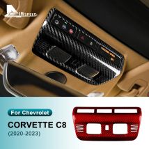 Reale Duro Adesivo In Fibra di Carbonio Per Chevrolet Corvette C8 2020 2021 2022 2023 Lampada Da Lettura Anteriore Telaio Accessori Interni