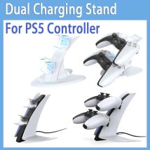 Dual Quick Charging Stand for PS5 DualSense Controllers – PS5 Accessory with Blue LED Lights