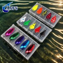 ANFS Esche da pesca a cucchiaio per cucchiai per trota Esche rigide Gancio singolo Esche per trota Esche da pesca in metallo per pesce persico Char 5 pezzi/10 pezzi