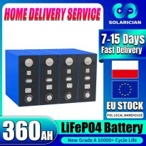 Batteria LFP 360Ah LiFePO4 3.2V 10000 Ciclo profondo FAI DA TE 12V 24V 48V Confezione di celle per sistema di accumulo di energia solare domestica ESS RV EV Campeggio