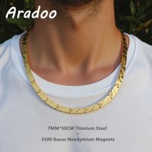 ARADOO Titanium Steel Men's Necklace Collar Minimalist Design Stainless Steel Magnetic Necklace Jewelry Gifts
