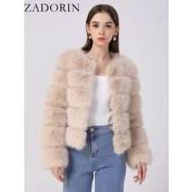 ZADORIN Long Sleeve Faux Fox Fur Coat Women Winter Fashion Thick Warm Fur Coats Outerwear Fake Fur Jacket Woman Clothing