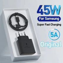 Caricabatterie PD da 45 W ricarica super veloce per Samsung Galaxy S24 S23 Ultra Note 10 Plus Cavo USB C tipo C Adattatore per caricabatterie per telefono cellulare