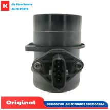 Sensori di flusso d'aria di massa 0 281 002 501 0281002501   A 6120700032 53013009 AA per Jeep Grand Cherokee MK II Suv 2.7 CRD 4x4 98-05'