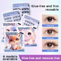 4 Rows of Cute Animal Series Glue-free False Eyelashes For Beginners Natural curling And Self-adhesive Makeup False Eyelashes