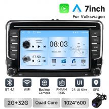 7-calowe radio samochodowe 2 Din z CarPlay i Android Auto do Volkswagen Golf 5 6 Passat B6 B7 Polo Jetta Skoda Seat - ekran samochodowy