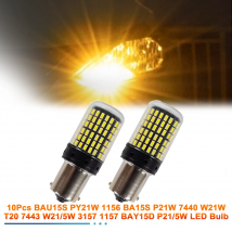 10Pcs BAU15S PY21W 1156 BA15S P21W 7440 W21W T20 7443 W21/5W 3157 1157 BAY15D P21/5W LED Bulb Car Light 2800LM 6000K White 12V