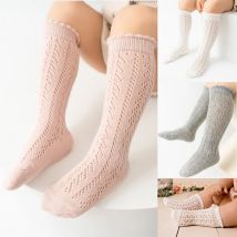Sommer Mesh Kinder Socken Kleinkinder Baby Mädchen Lange Kniehohe Atmungsaktive Socken Aushöhlen Weiche Baumwolle Säuglings Socken Für 0-8 jahre