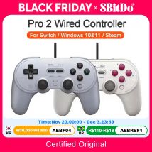 8BitDo Pro 2 Gamepad cablato per Nintendo Switch PC Gamepad RetroPie Raspberry Pi Ultimate Software Trigger per capelli regolabili