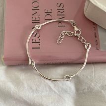 925 Sterling Silber Armband Haken Knoten Link Armreif Geometrische Punk Für Frau Mädchen Mode Schmuck Geschenk Dropship Großhandel